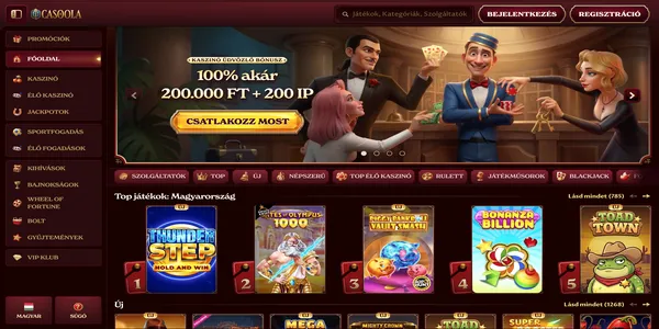Casoola Casino úvodná stránka na mobile